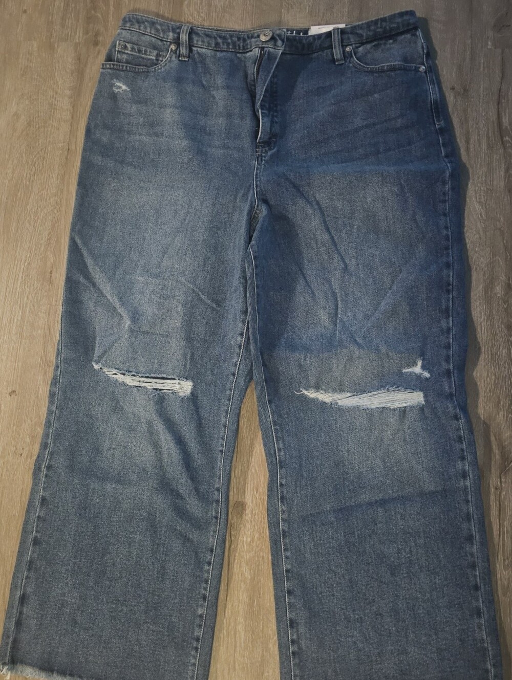Style & Co. Distressed Straight-Leg Jeans - Blue